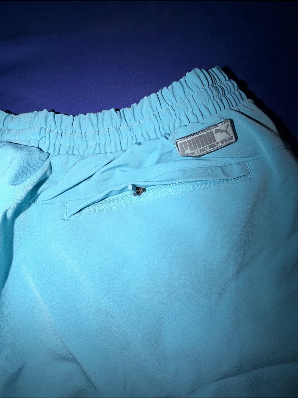 Puma Men's Aqua Athletic Shorts with Drawstring - Picture 4 of 10